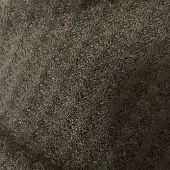 BLACK WAFFLE LACE UP THE BACK DETAIL TOP - Picture 6 of 7